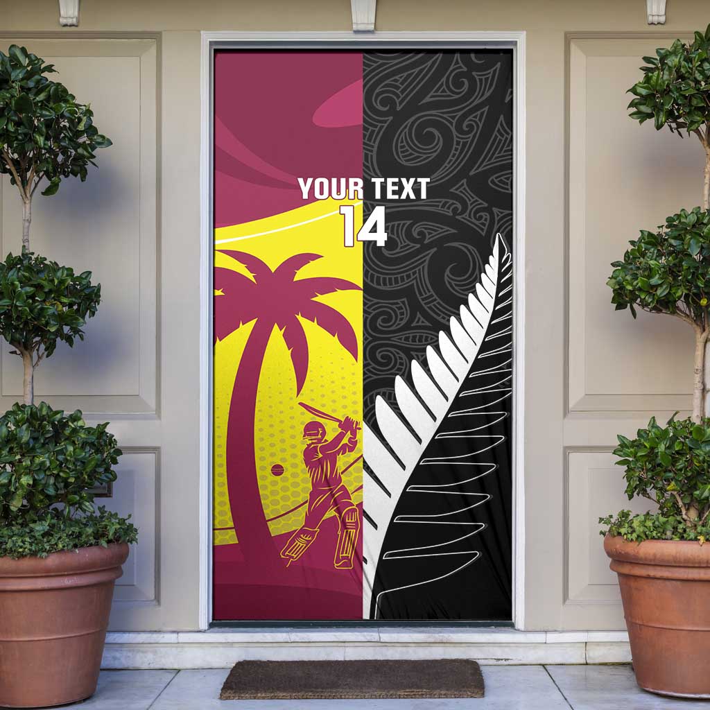 New Zealand and West Indies Cricket Custom Door Cover Black Cap Windies Together - Aussie Hoodie