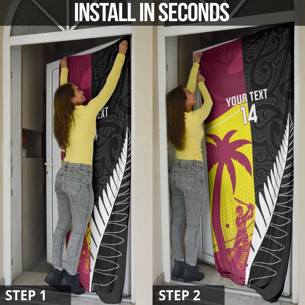 New Zealand and West Indies Cricket Custom Door Cover Black Cap Windies Together - Aussie Hoodie