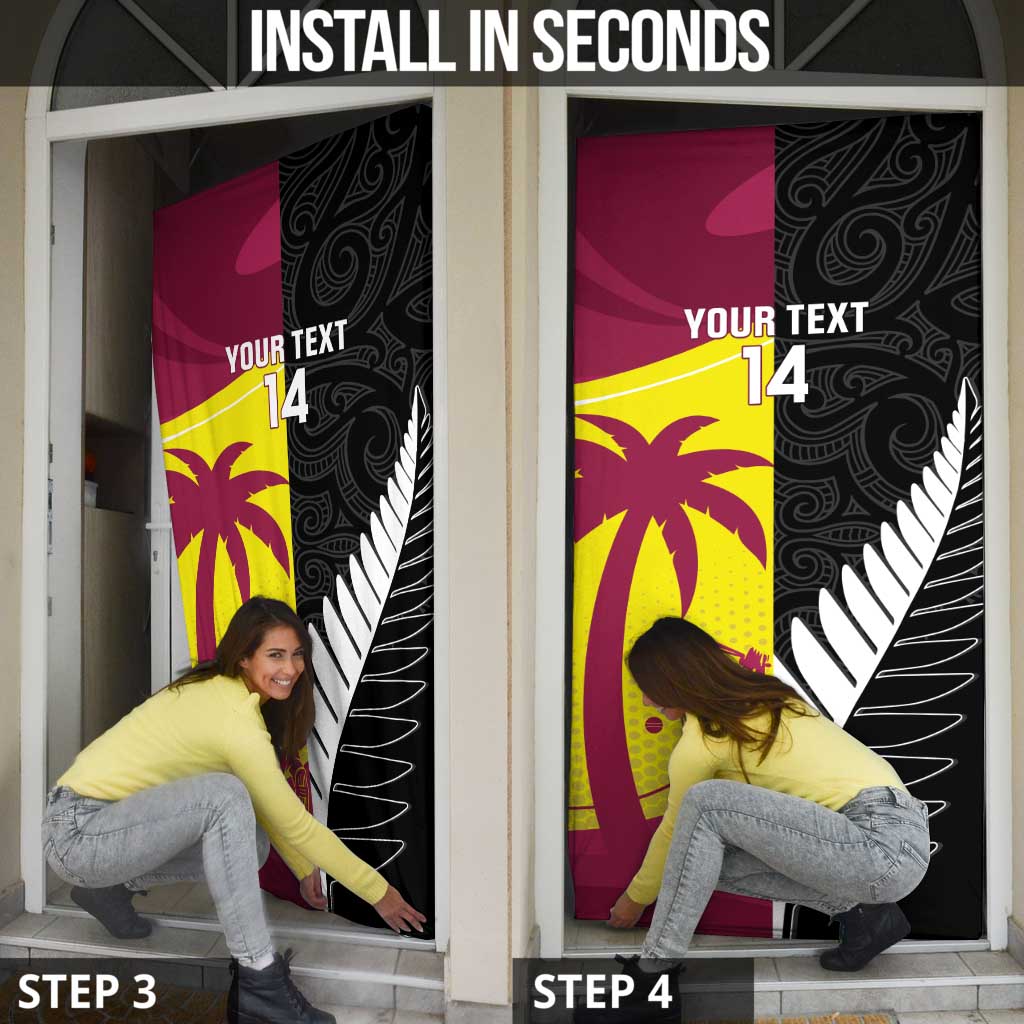 New Zealand and West Indies Cricket Custom Door Cover Black Cap Windies Together - Aussie Hoodie