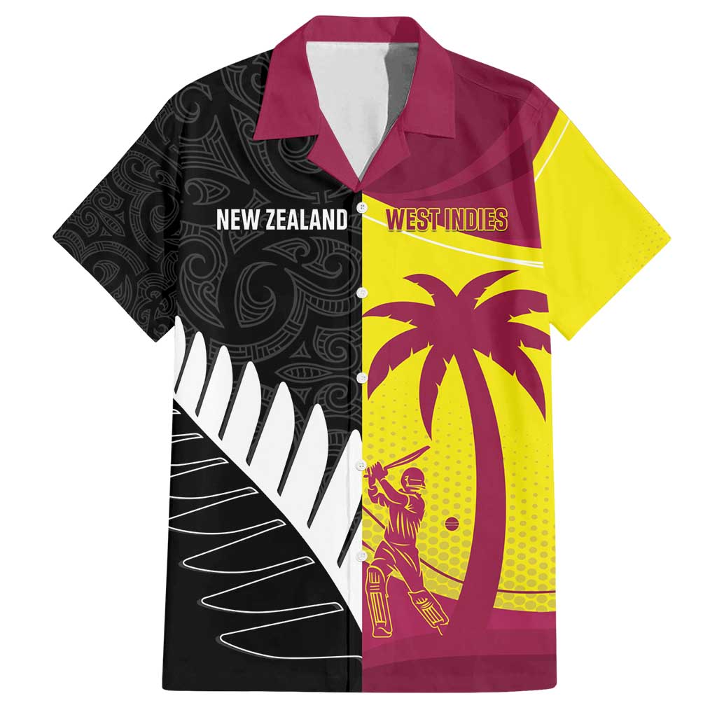 New Zealand and West Indies Cricket Custom Family Matching Long Sleeve Bodycon Dress and Hawaiian Shirt Black Cap Windies Together - Aussie Hoodie