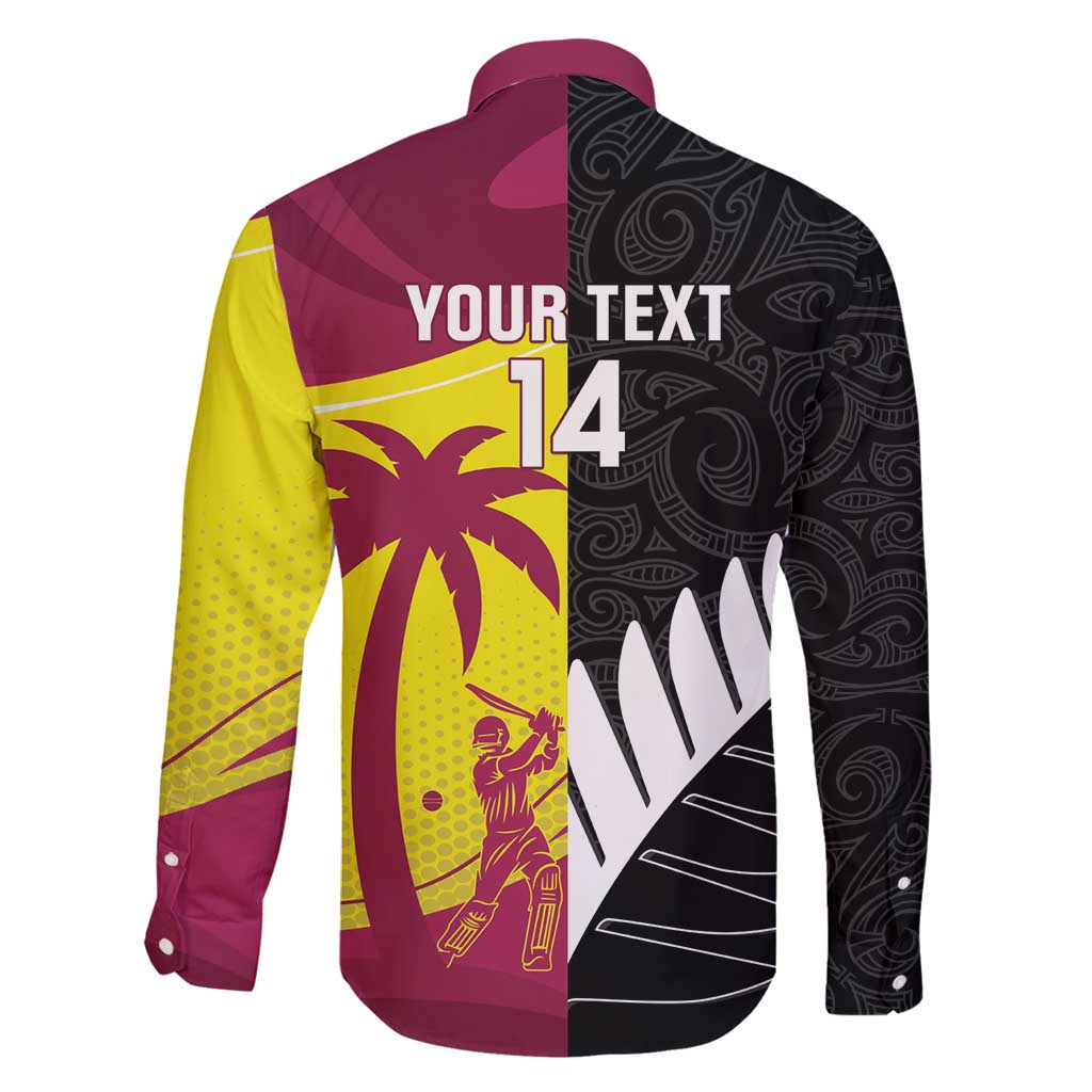 New Zealand and West Indies Cricket Custom Family Matching Long Sleeve Bodycon Dress and Hawaiian Shirt Black Cap Windies Together - Aussie Hoodie