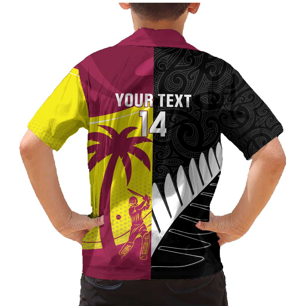 New Zealand and West Indies Cricket Custom Family Matching Mermaid Dress and Hawaiian Shirt Black Cap Windies Together - Aussie Hoodie