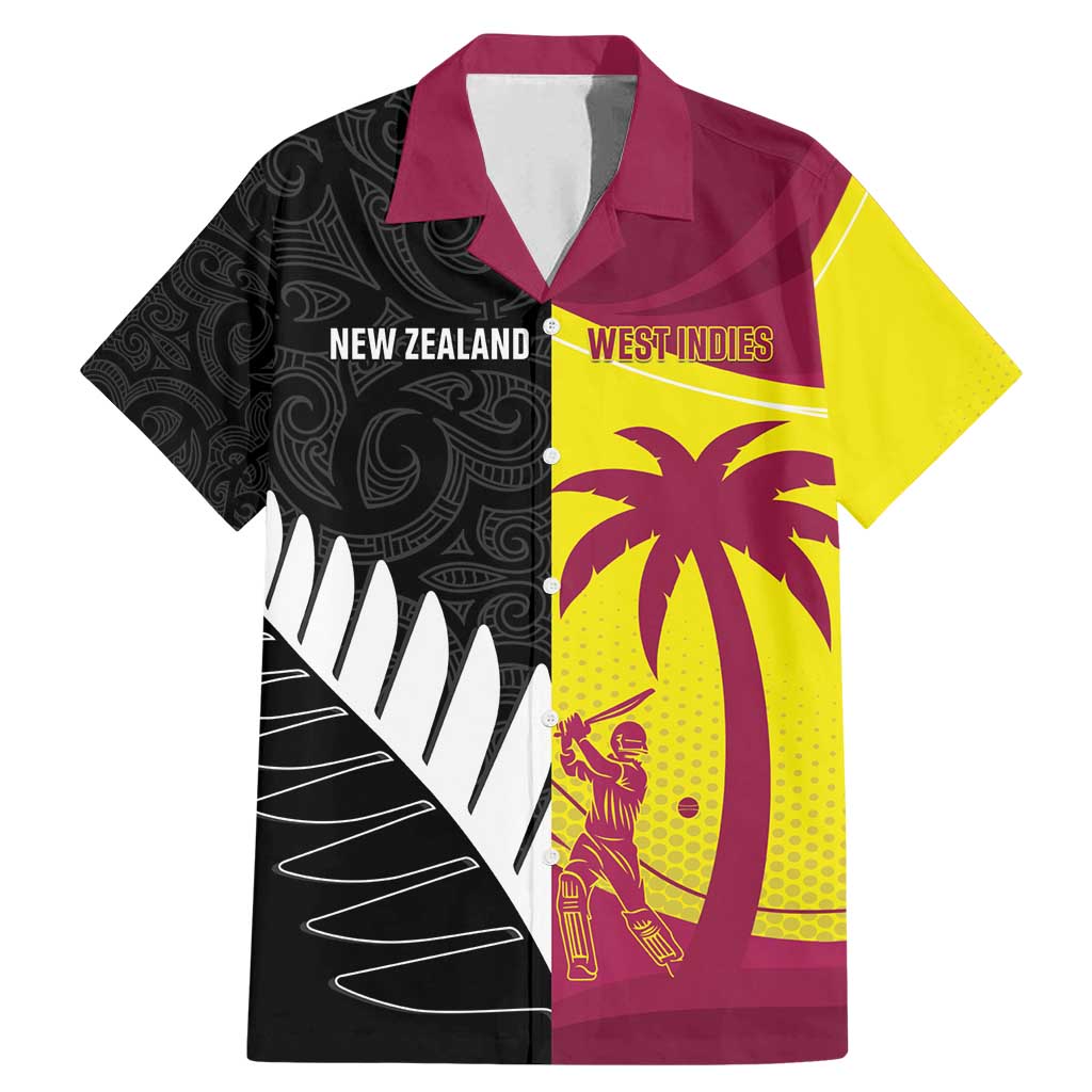 New Zealand and West Indies Cricket Custom Family Matching Mermaid Dress and Hawaiian Shirt Black Cap Windies Together - Aussie Hoodie