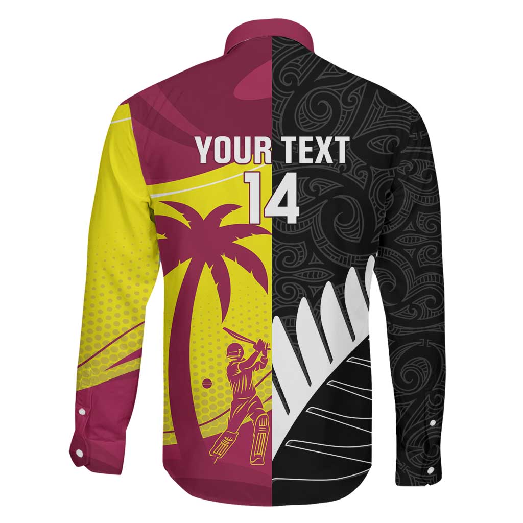 New Zealand and West Indies Cricket Custom Family Matching Off Shoulder Maxi Dress and Hawaiian Shirt Black Cap Windies Together - Aussie Hoodie