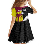 New Zealand and West Indies Cricket Custom Family Matching Short Sleeve Bodycon Dress and Hawaiian Shirt Black Cap Windies Together - Aussie Hoodie