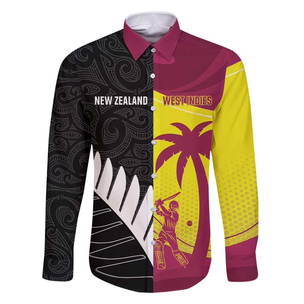 New Zealand and West Indies Cricket Custom Family Matching Short Sleeve Bodycon Dress and Hawaiian Shirt Black Cap Windies Together - Aussie Hoodie