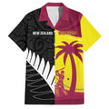 New Zealand and West Indies Cricket Custom Family Matching Summer Maxi Dress and Hawaiian Shirt Black Cap Windies Together - Aussie Hoodie