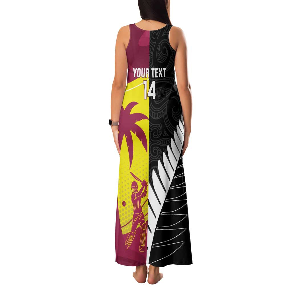New Zealand and West Indies Cricket Custom Family Matching Tank Maxi Dress and Hawaiian Shirt Black Cap Windies Together - Aussie Hoodie