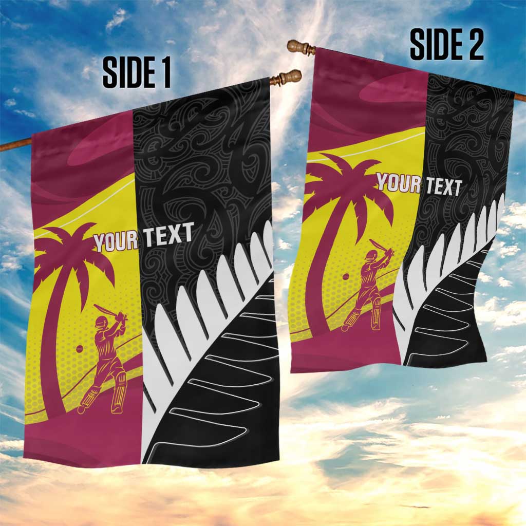 New Zealand and West Indies Cricket Custom Garden Flag Black Cap Windies Together - Aussie Hoodie