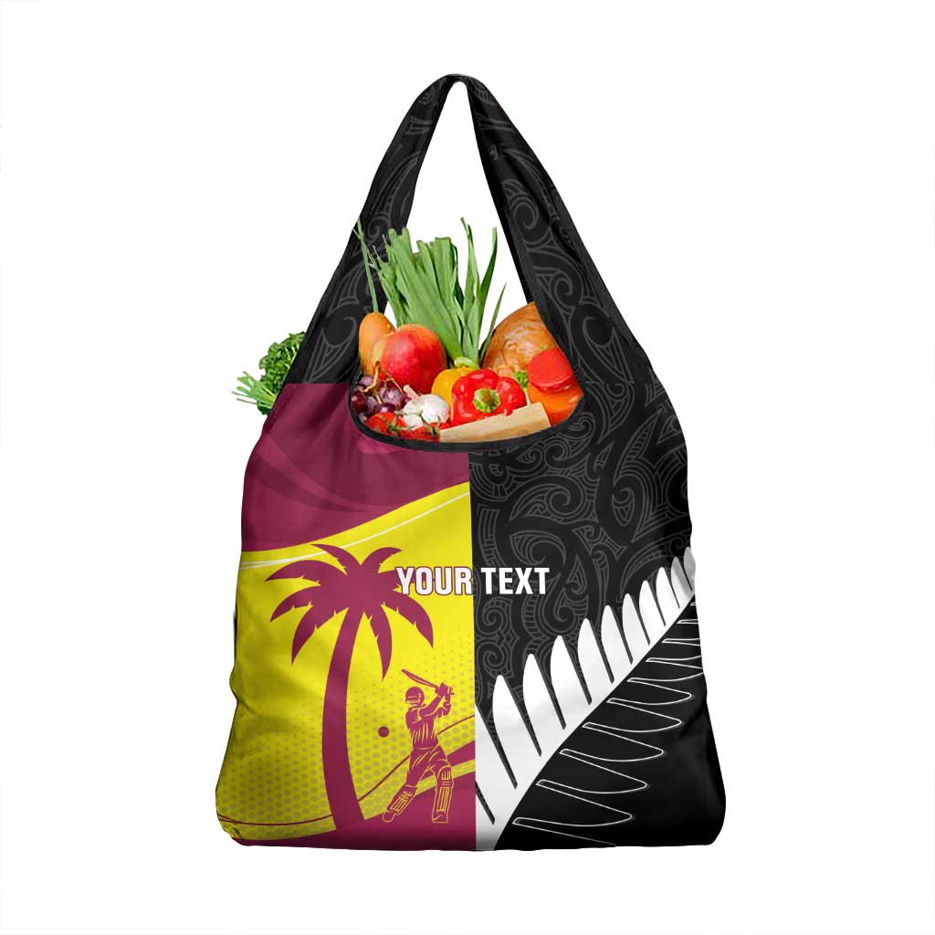 New Zealand and West Indies Cricket Custom Grocery Bag Black Cap Windies Together - Aussie Hoodie