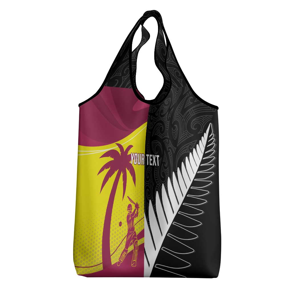 New Zealand and West Indies Cricket Custom Grocery Bag Black Cap Windies Together - Aussie Hoodie