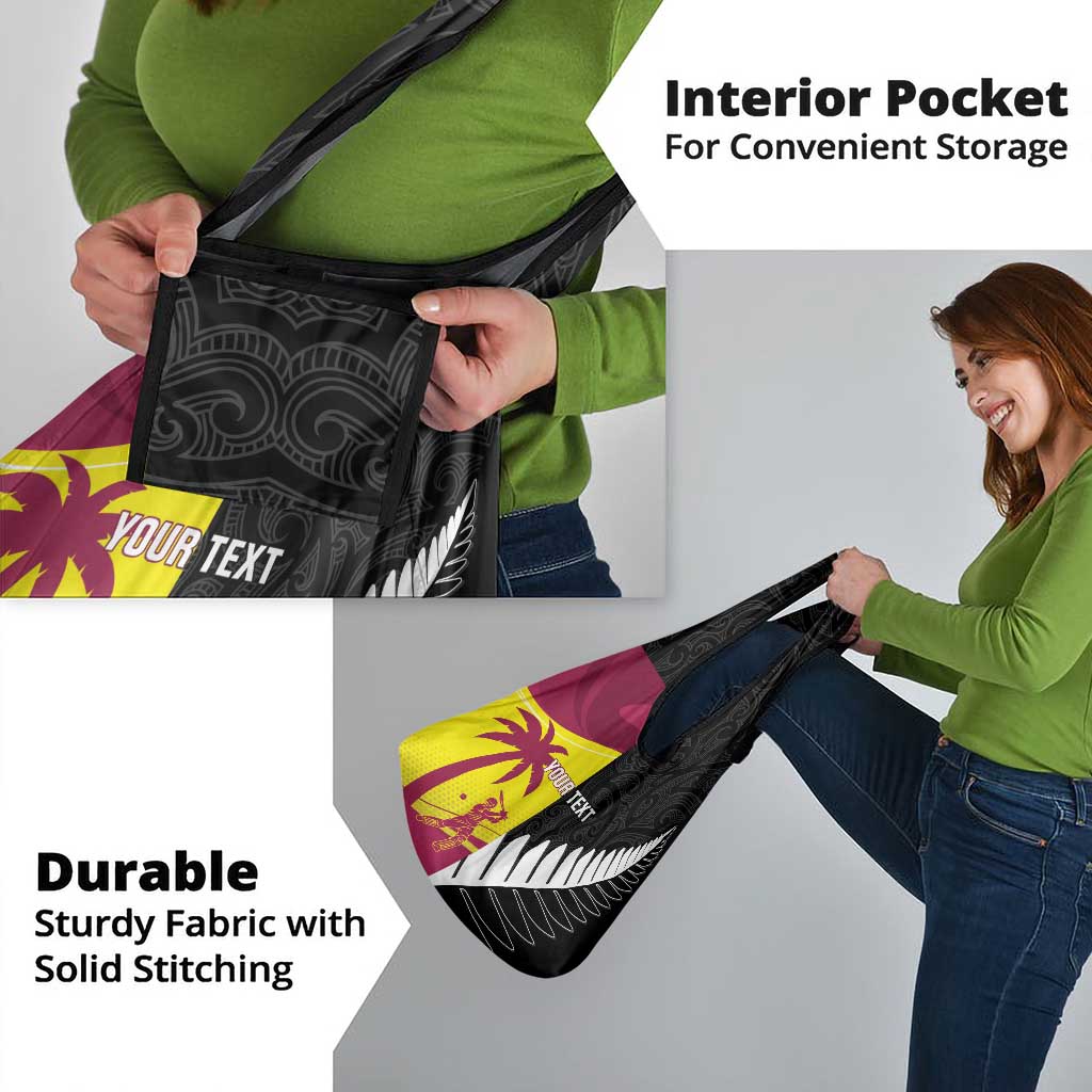 New Zealand and West Indies Cricket Custom Grocery Bag Black Cap Windies Together - Aussie Hoodie