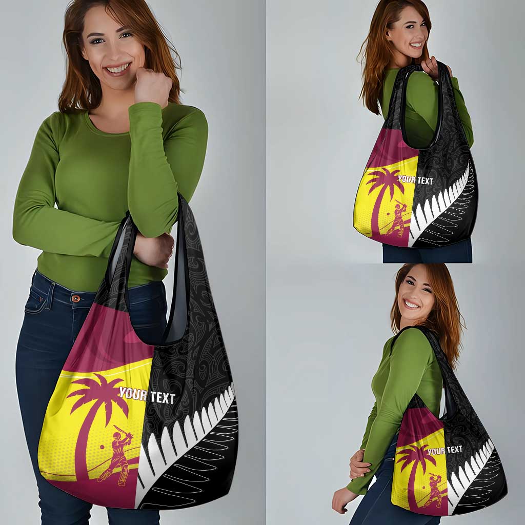New Zealand and West Indies Cricket Custom Grocery Bag Black Cap Windies Together - Aussie Hoodie