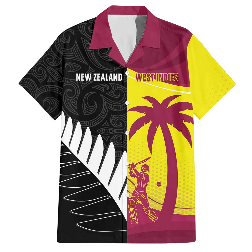 New Zealand and West Indies Cricket Custom Hawaiian Shirt Black Cap Windies Together - Aussie Hoodie