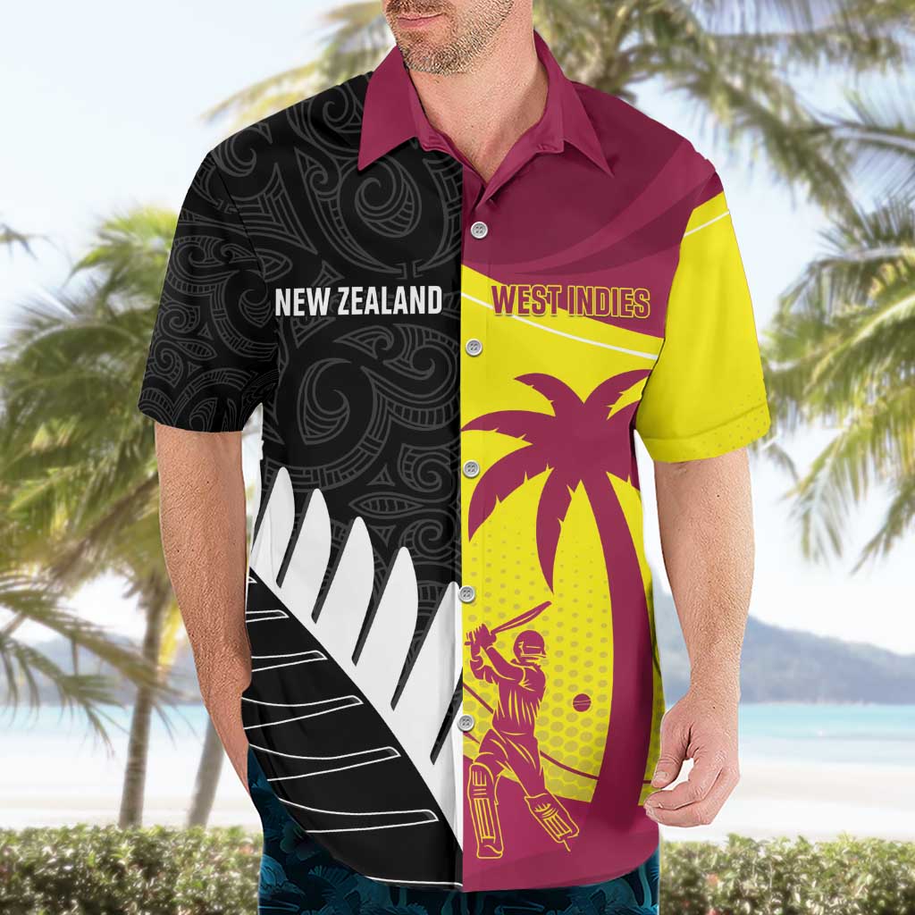 New Zealand and West Indies Cricket Custom Hawaiian Shirt Black Cap Windies Together - Aussie Hoodie