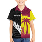 New Zealand and West Indies Cricket Custom Hawaiian Shirt Black Cap Windies Together - Aussie Hoodie