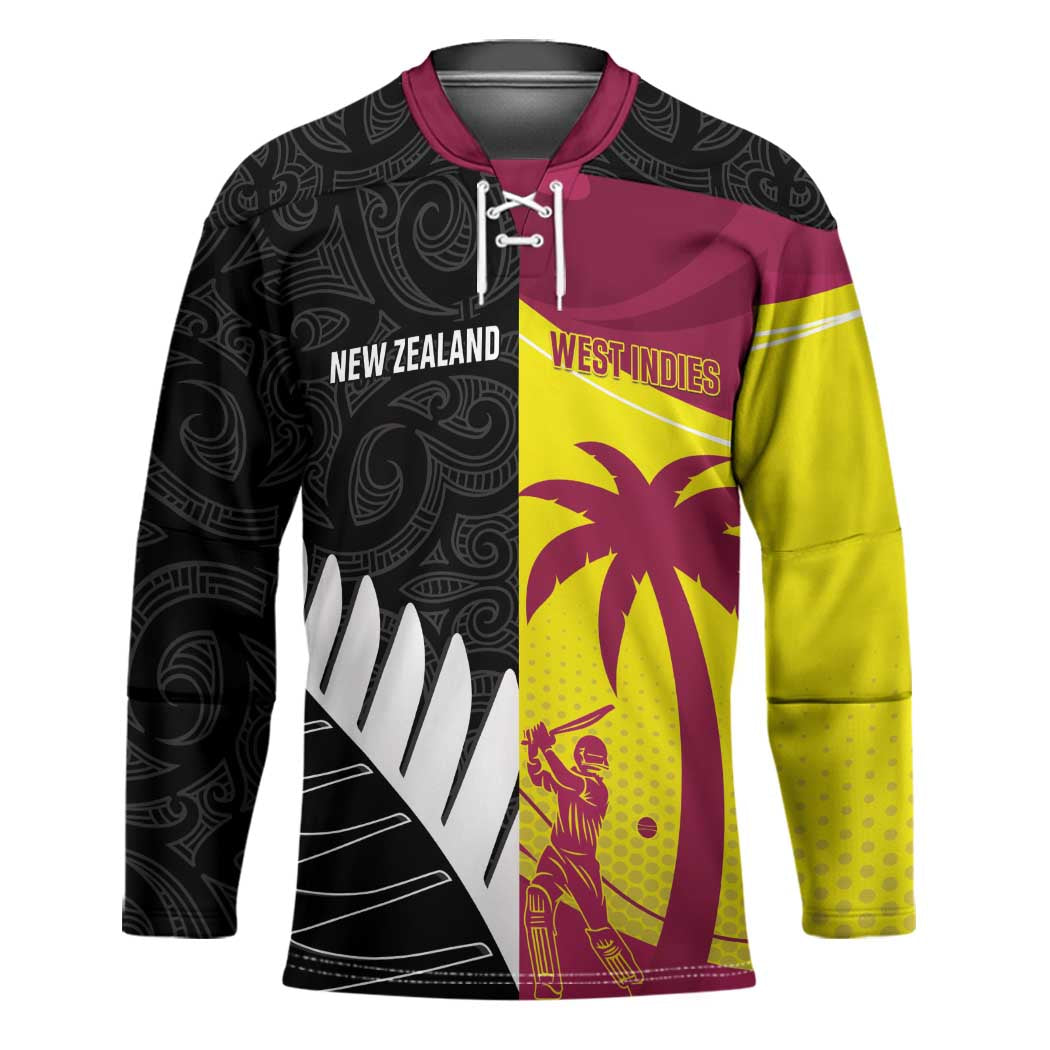 New Zealand and West Indies Cricket Custom Hockey Jersey Black Cap Windies Together - Aussie Hoodie