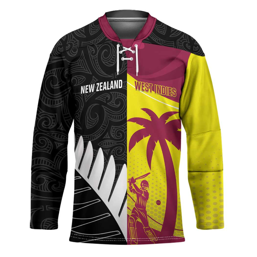 New Zealand and West Indies Cricket Custom Hockey Jersey Black Cap Windies Together - Aussie Hoodie