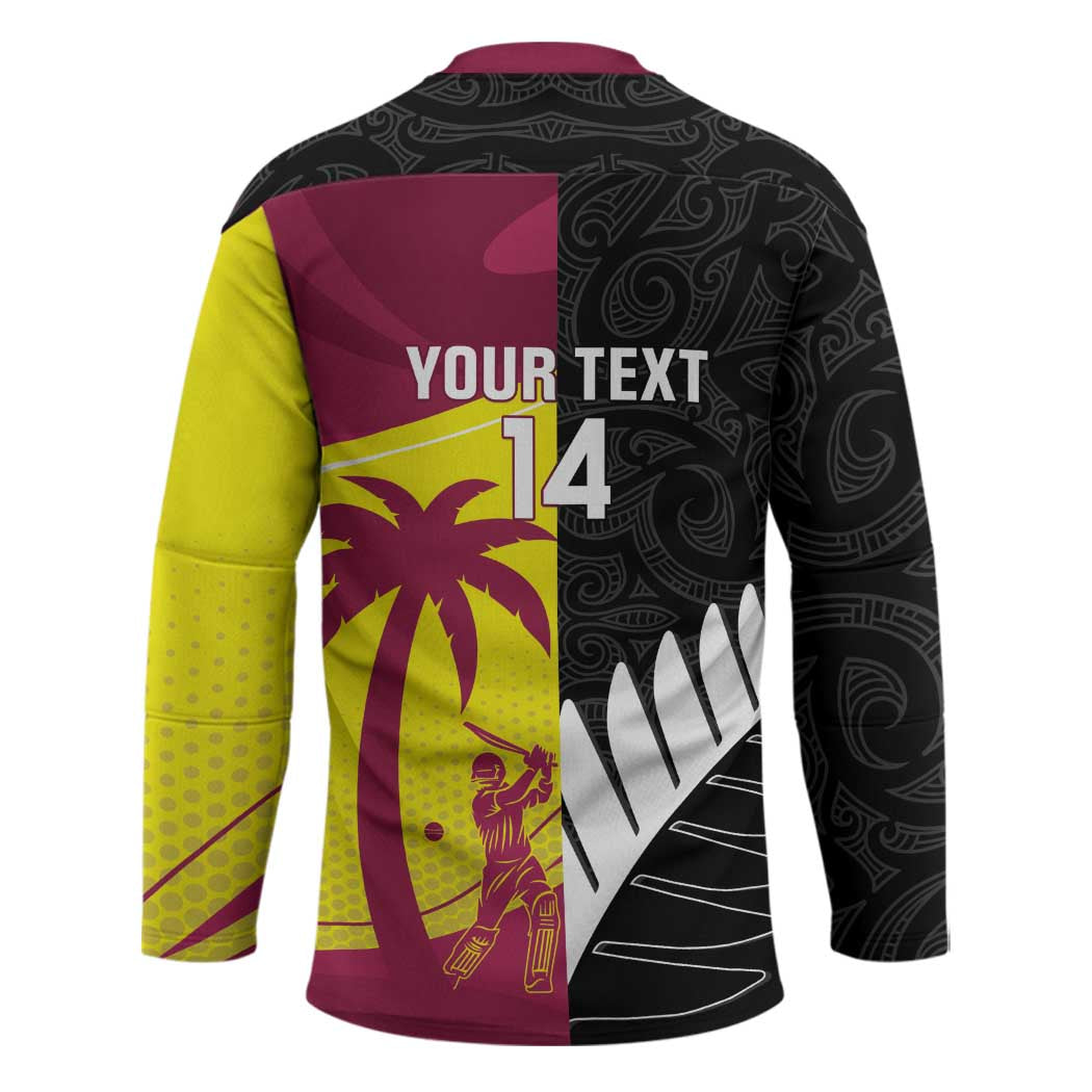 New Zealand and West Indies Cricket Custom Hockey Jersey Black Cap Windies Together - Aussie Hoodie