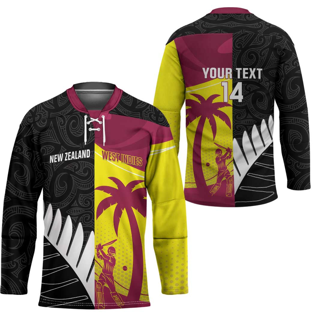 New Zealand and West Indies Cricket Custom Hockey Jersey Black Cap Windies Together - Aussie Hoodie