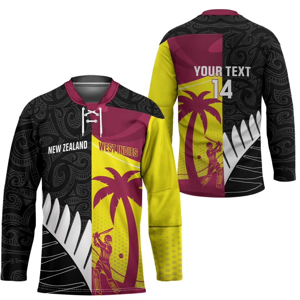 New Zealand and West Indies Cricket Custom Hockey Jersey Black Cap Windies Together - Aussie Hoodie