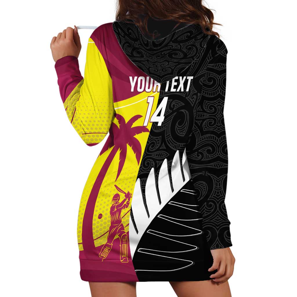 New Zealand and West Indies Cricket Custom Hoodie Dress Black Cap Windies Together - Aussie Hoodie