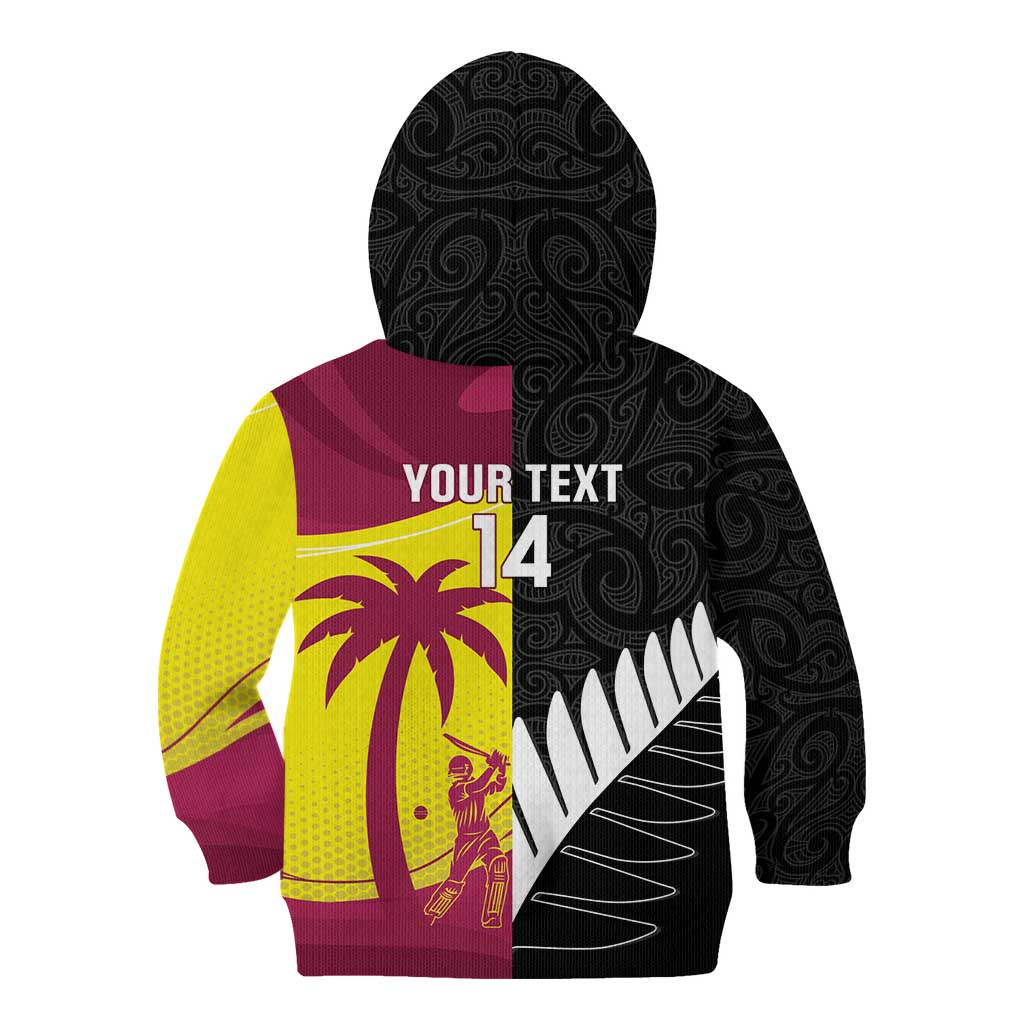 New Zealand and West Indies Cricket Custom Kid Hoodie Black Cap Windies Together - Aussie Hoodie