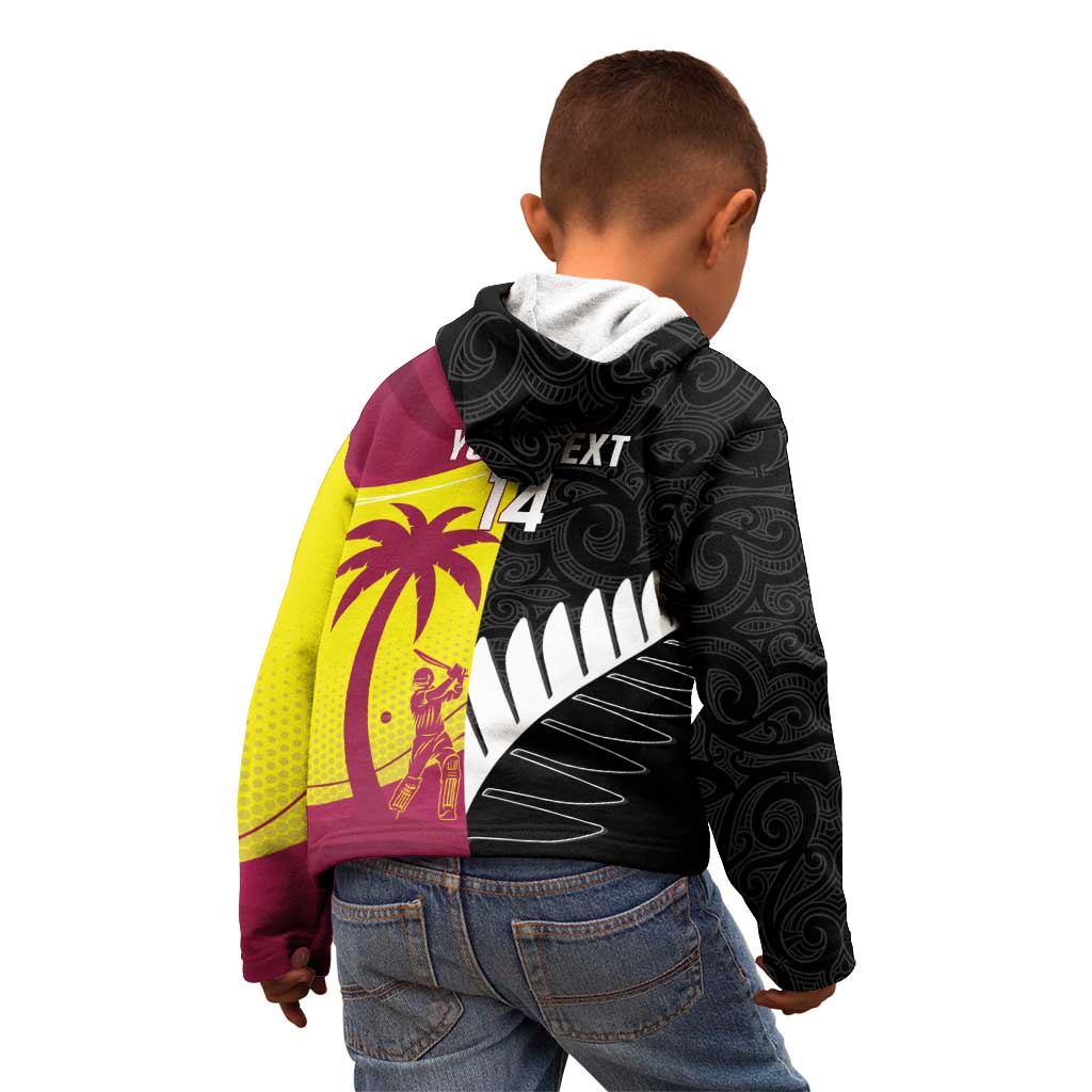 New Zealand and West Indies Cricket Custom Kid Hoodie Black Cap Windies Together - Aussie Hoodie