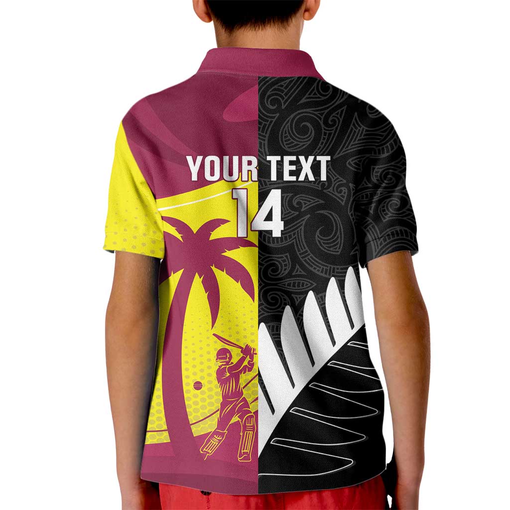 New Zealand and West Indies Cricket Custom Kid Polo Shirt Black Cap Windies Together - Aussie Hoodie
