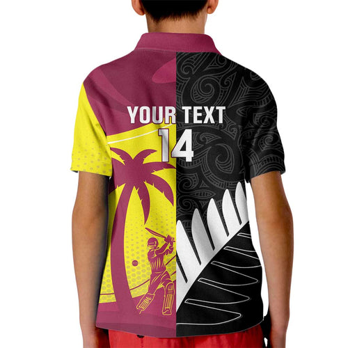 New Zealand and West Indies Cricket Custom Kid Polo Shirt Black Cap Windies Together - Aussie Hoodie