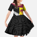 New Zealand and West Indies Cricket Custom Kid Short Sleeve Dress Black Cap Windies Together - Aussie Hoodie