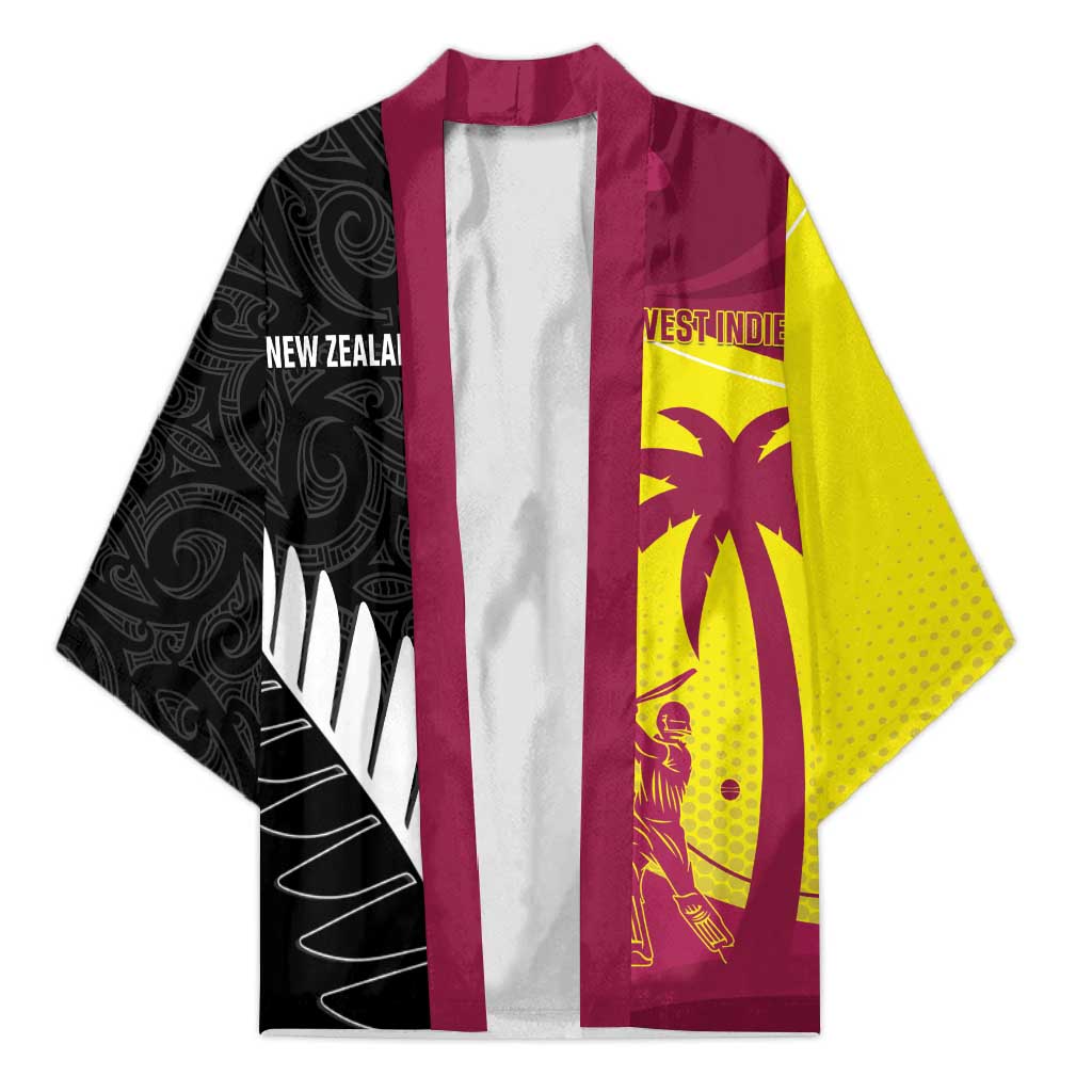 New Zealand and West Indies Cricket Custom Kimono Black Cap Windies Together - Aussie Hoodie