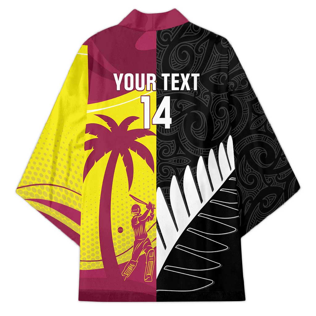 New Zealand and West Indies Cricket Custom Kimono Black Cap Windies Together - Aussie Hoodie