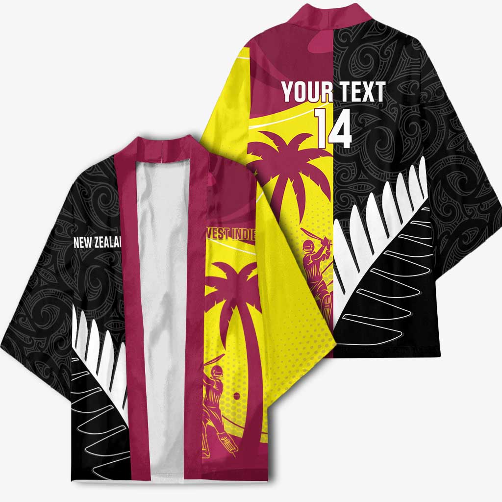 New Zealand and West Indies Cricket Custom Kimono Black Cap Windies Together - Aussie Hoodie
