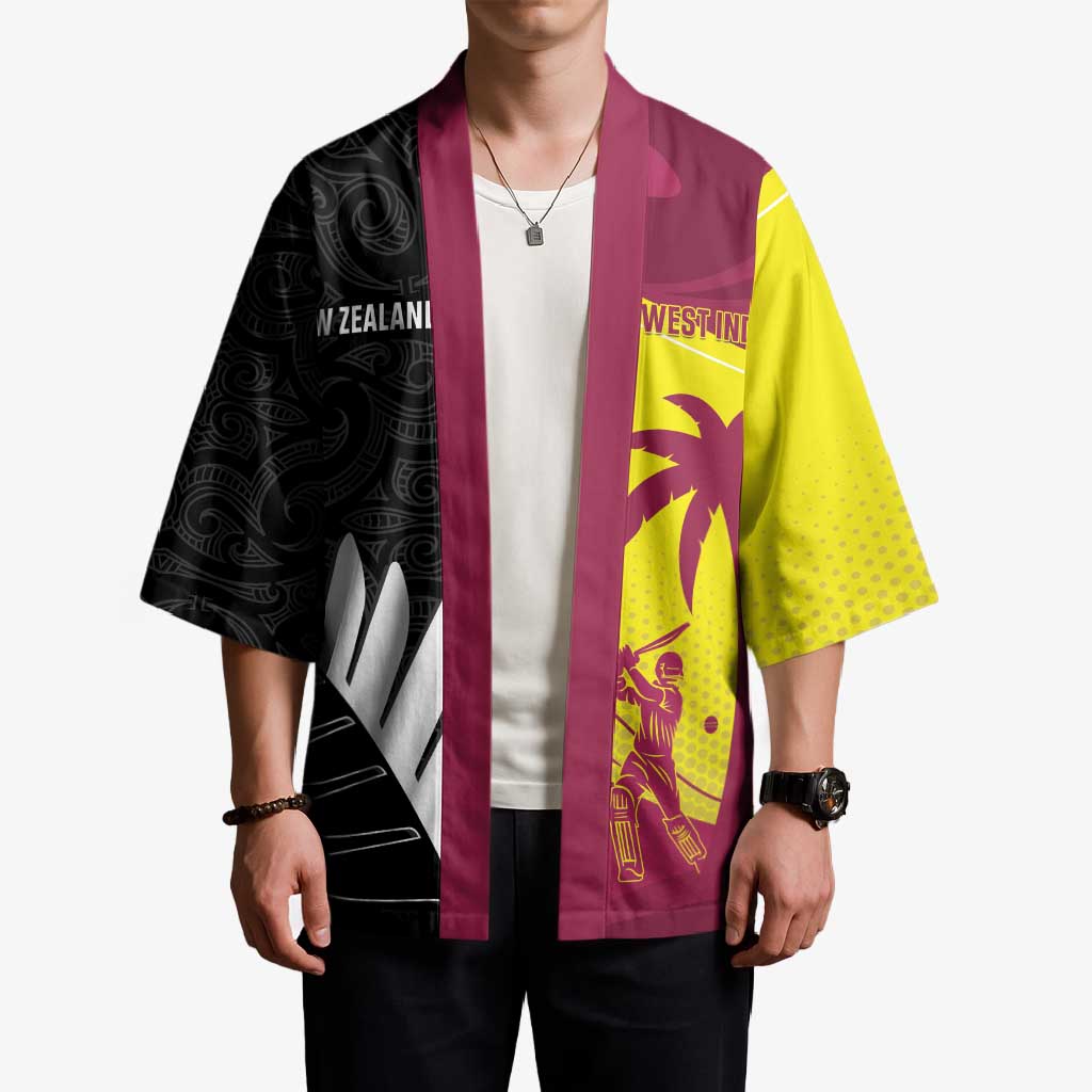 New Zealand and West Indies Cricket Custom Kimono Black Cap Windies Together - Aussie Hoodie