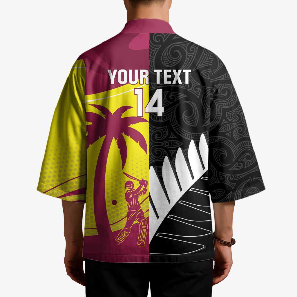 New Zealand and West Indies Cricket Custom Kimono Black Cap Windies Together - Aussie Hoodie