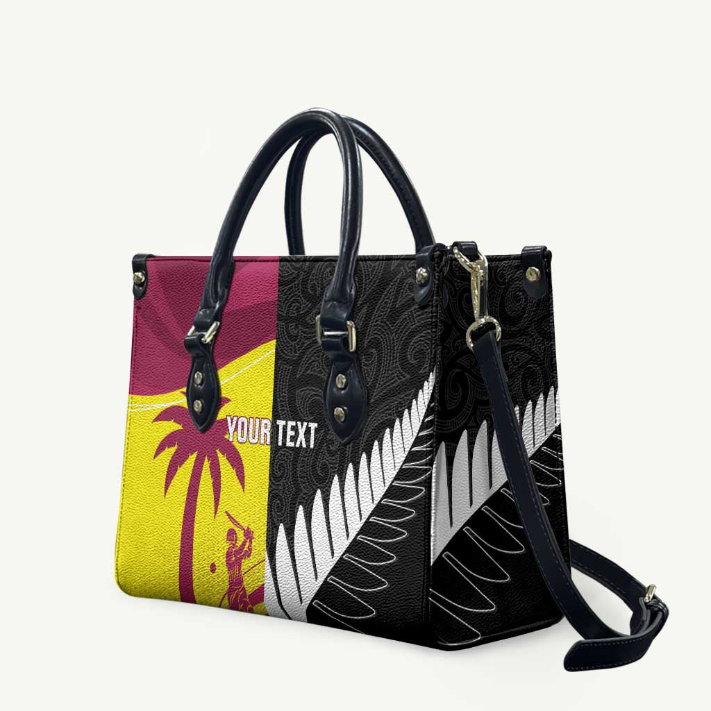 New Zealand and West Indies Cricket Custom Leather Bag Black Cap Windies Together - Aussie Hoodie