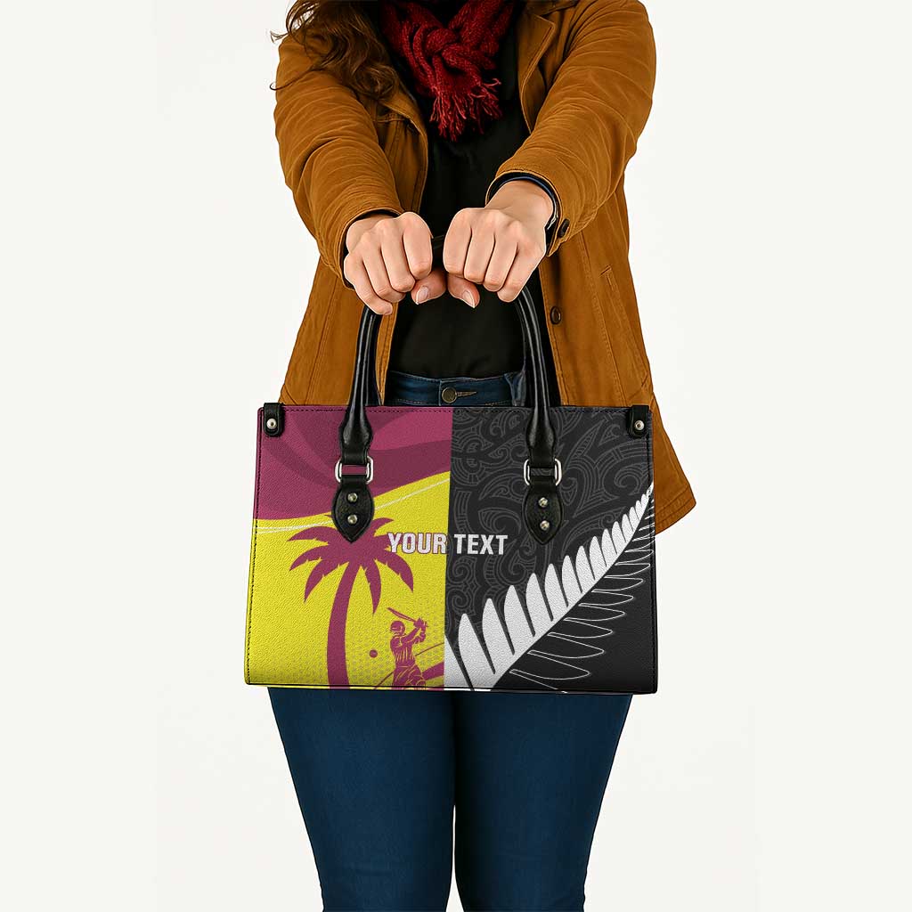 New Zealand and West Indies Cricket Custom Leather Bag Black Cap Windies Together - Aussie Hoodie