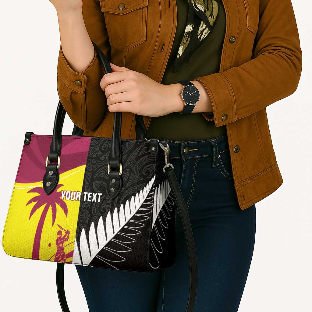 New Zealand and West Indies Cricket Custom Leather Bag Black Cap Windies Together - Aussie Hoodie