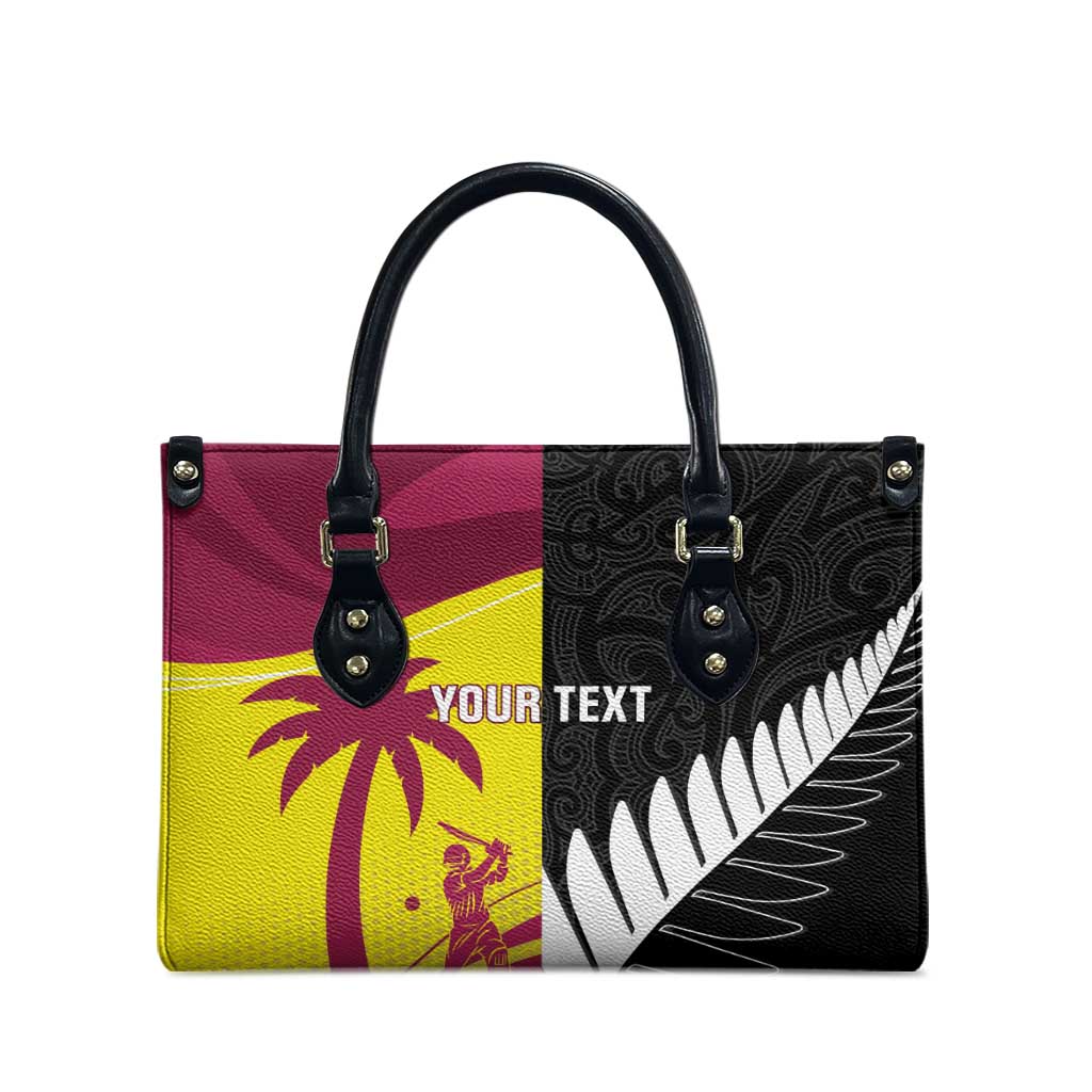 New Zealand and West Indies Cricket Custom Leather Bag Black Cap Windies Together - Aussie Hoodie