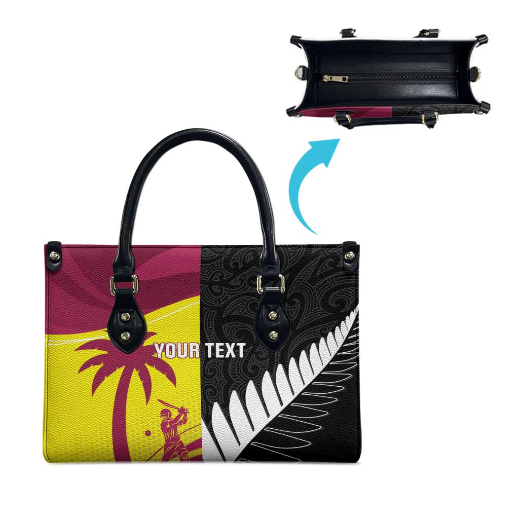 New Zealand and West Indies Cricket Custom Leather Bag Black Cap Windies Together - Aussie Hoodie