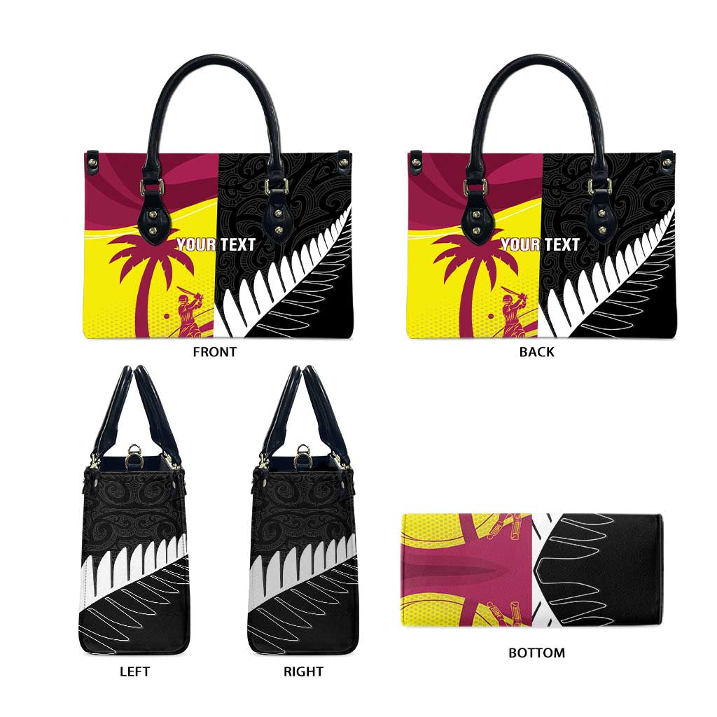 New Zealand and West Indies Cricket Custom Leather Bag Black Cap Windies Together - Aussie Hoodie