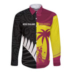 New Zealand and West Indies Cricket Custom Long Sleeve Button Shirt Black Cap Windies Together - Aussie Hoodie