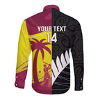 New Zealand and West Indies Cricket Custom Long Sleeve Button Shirt Black Cap Windies Together - Aussie Hoodie