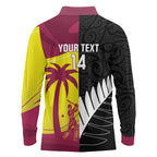 New Zealand and West Indies Cricket Custom Long Sleeve Polo Shirt Black Cap Windies Together - Aussie Hoodie