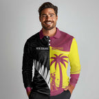 New Zealand and West Indies Cricket Custom Long Sleeve Polo Shirt Black Cap Windies Together - Aussie Hoodie