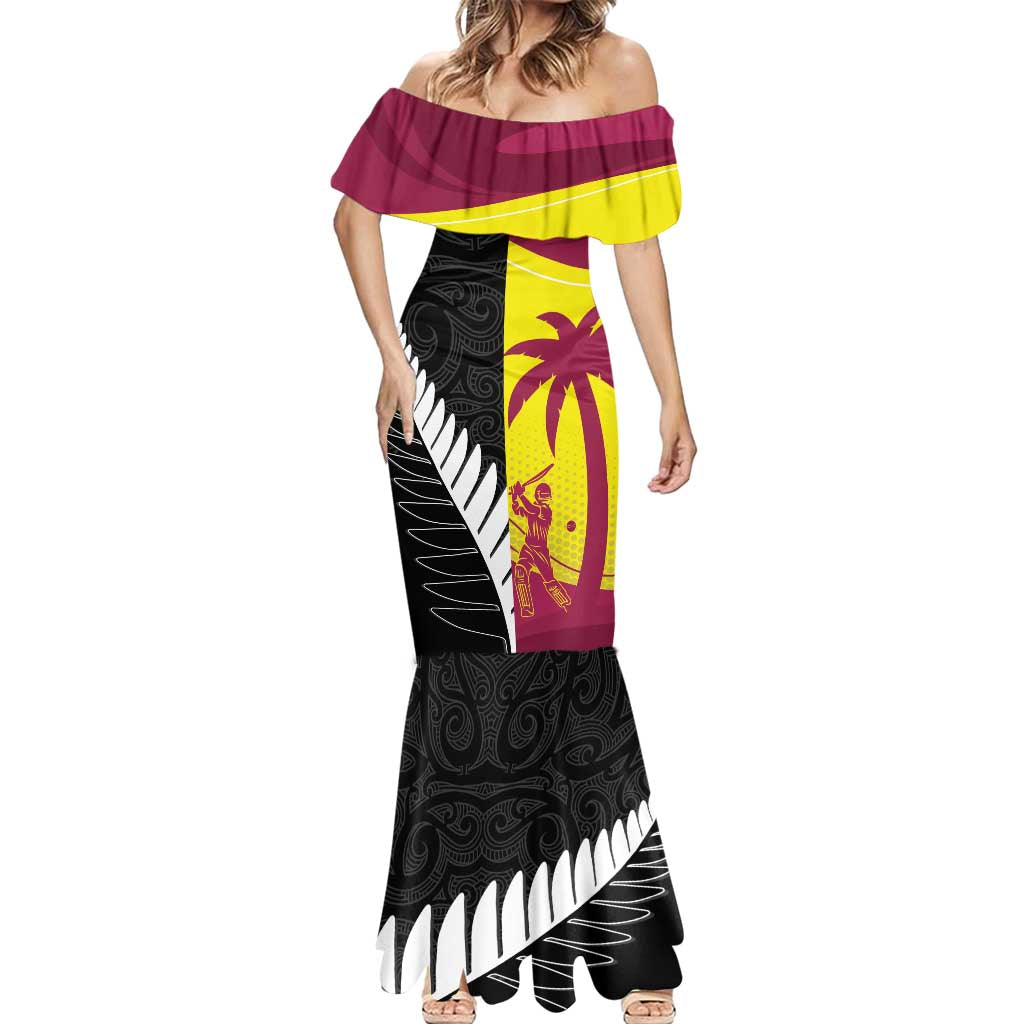 New Zealand and West Indies Cricket Custom Mermaid Dress Black Cap Windies Together - Aussie Hoodie