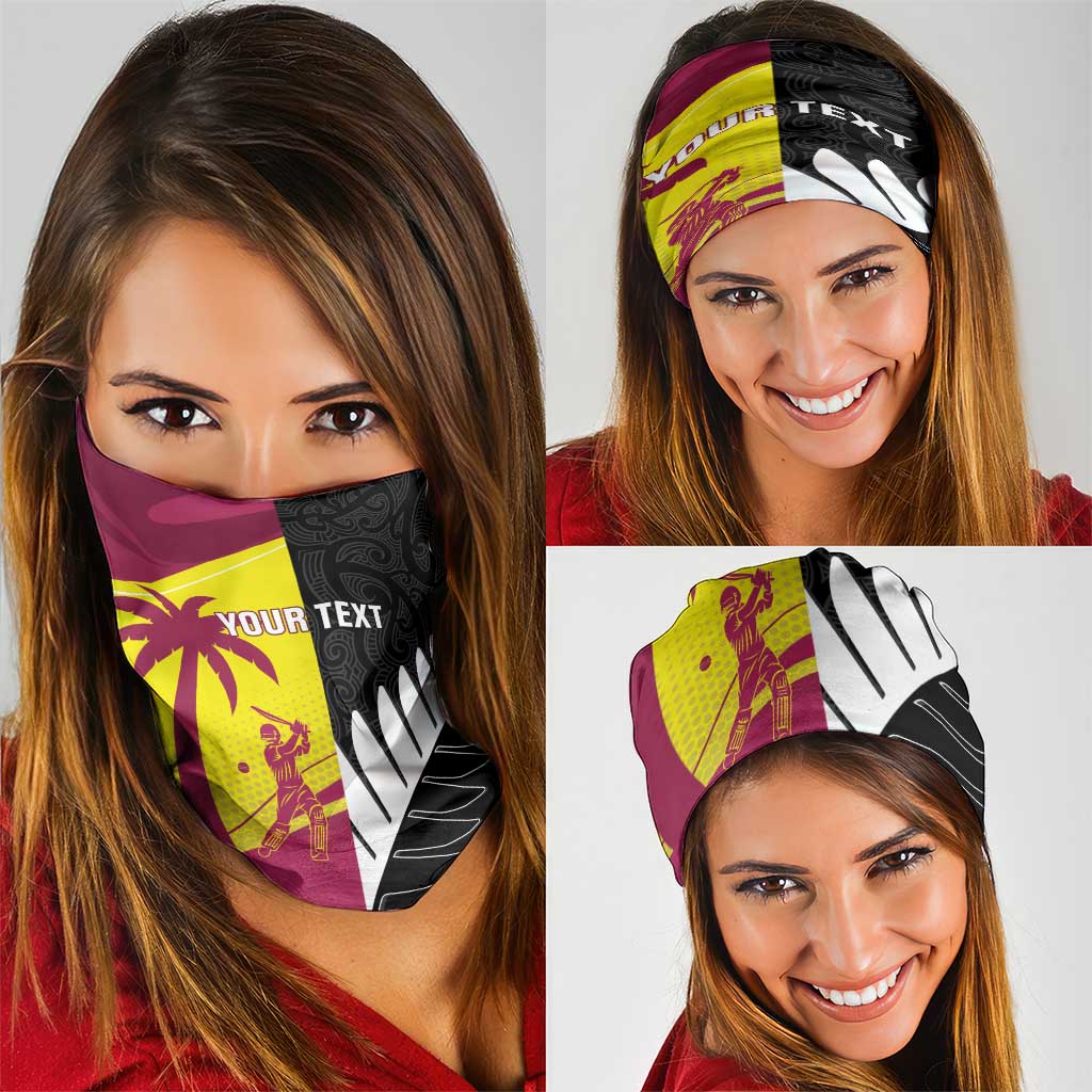 New Zealand and West Indies Cricket Custom Neck Gaiter Black Cap Windies Together - Aussie Hoodie