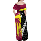 New Zealand and West Indies Cricket Custom Off Shoulder Maxi Dress Black Cap Windies Together - Aussie Hoodie