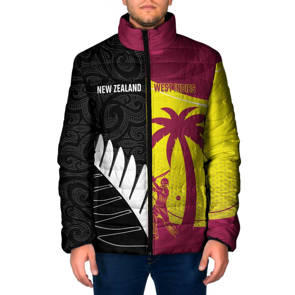 New Zealand and West Indies Cricket Custom Padded Jacket Black Cap Windies Together - Aussie Hoodie